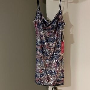 Elegant Multicolor Sequin Mini Dress